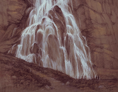 Waterfall. Sketches