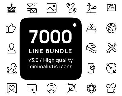 7000 line icons bundle