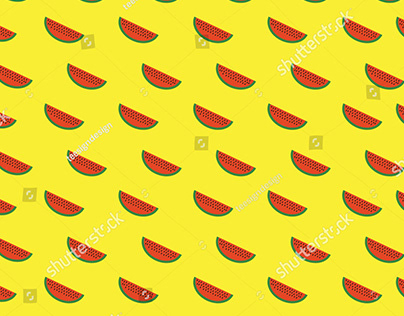 Yellow Watermelon Pattern background Vector Poster