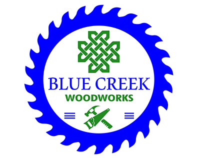 BLUE CREEK WOODWORKS WOODWORKING LOGO DESIGN