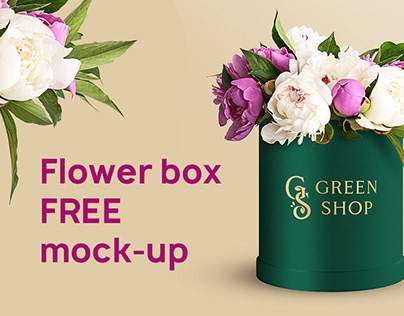 FREE mock-up Flower box