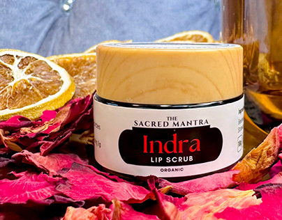 Indra Lip Scrub Label | The Sacred Mantra