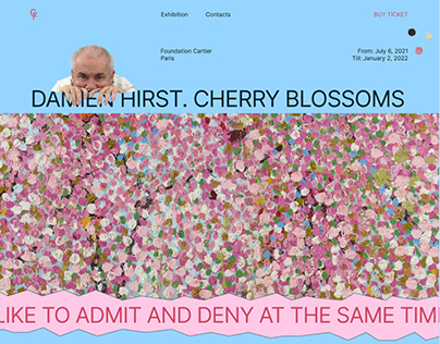 Landing page for exhibition by Damien Hirst