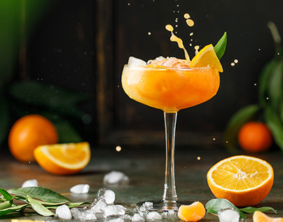 Refreshing orange cocktail