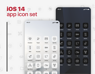 iOS 14 icon set | Diseño moderno y minimalista