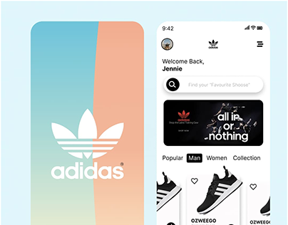 Adidas shose app UI