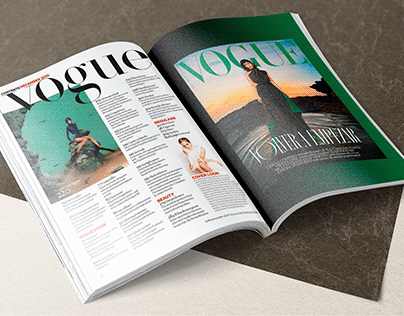 Aplicação de imagem Mockup - Revista Vogue.