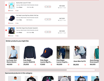 E commerce page