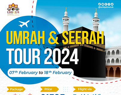 Umrah & seerah tour 2024 banner poster design