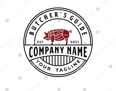 Butcher's guide cutting pork bacon gammon hog boar pig