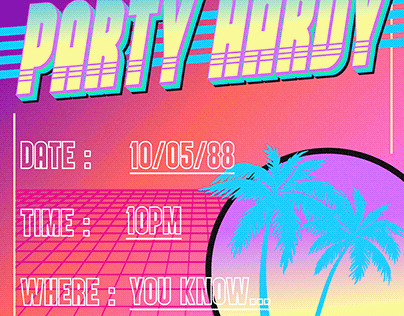 80's style party flyer for a club openin