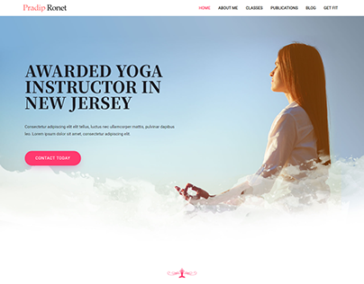 yoga instructor wordpress site by pradip ronet