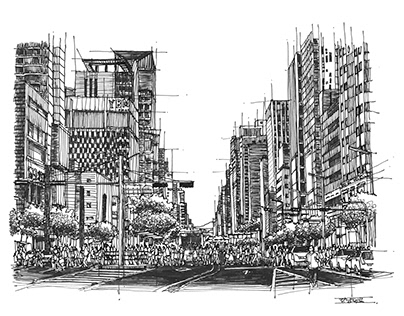 Gangnam street Drawing