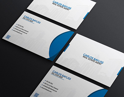 clean simple real estate business card