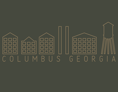 Columbus Georgia Vector Skyline Outline