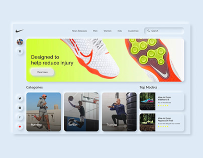 Neumorphism Nike Web Design
