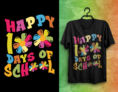 Happy 100 Days of School T-shirt Design