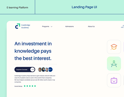 E Learning Landing Page UI