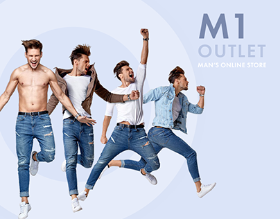 M1 OUTLET brand men's clothes store.