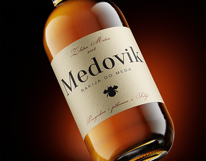 Medovik logo for Serbian honey liqueur