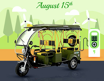 Social Media Post for Electric E-rickshaw