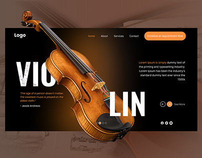 Project thumbnail - Violin Shop Website Banner