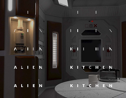 "Alien" Inspired Space Kitchen - 3D Modeling