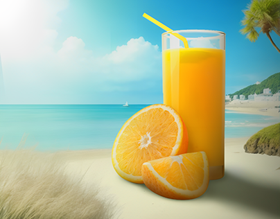 تصممي صيفي جميل لعصير برتقال طبيعي | OrangeJuice Design