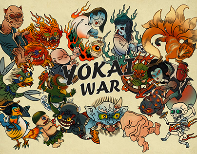 妖怪小战争系列卡片插画/YOKAI War Cards Illustration
