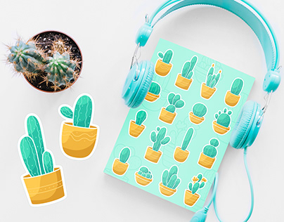 FANTASTIC CACTUSES - set of stickers