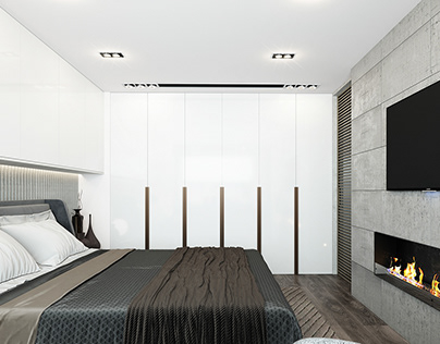 Modern bedroom for appartment in Kyiv