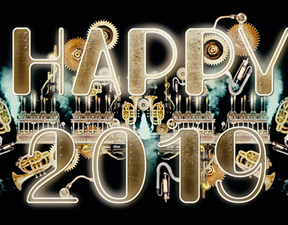 Happy New Year 2019 greeting card