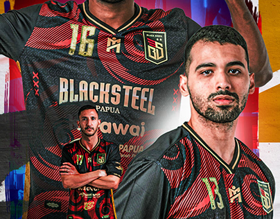 Project thumbnail - Black Steel FC Papua Home Jersey Launch Poster