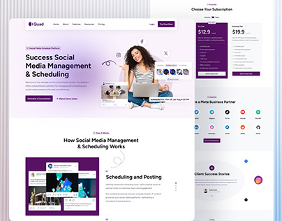 Social Media Management & Scheduling Landing Page