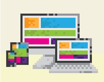 'Responsive Web Design' Blog Pixel Illustrations