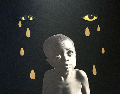I have golden tears for you (handmade collage)