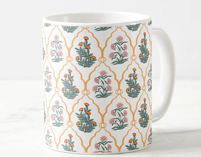 Pichwai Floral Pattern Coffee Mug