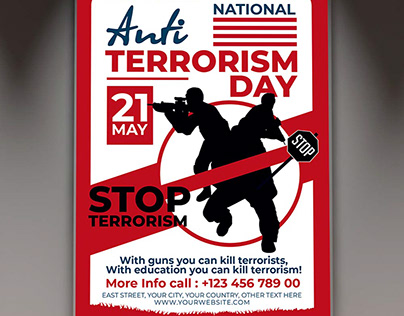 Anti Terrorism Day Card Printable Template