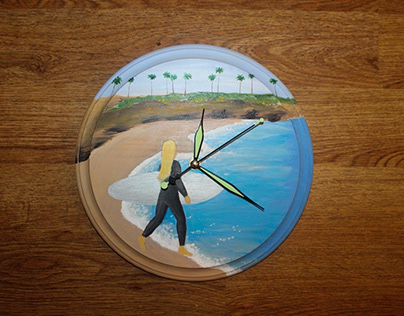 "Painted Places" wood clock collection