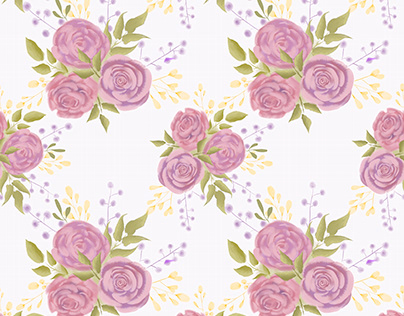 Pattern with vintage bouquets. Digital drawing