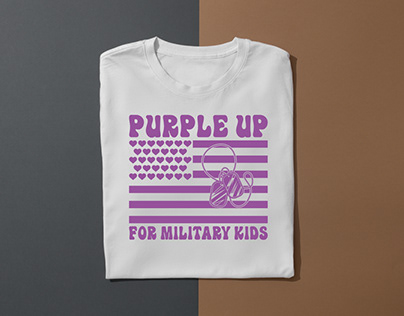 Purple up for military kids t shirt design print