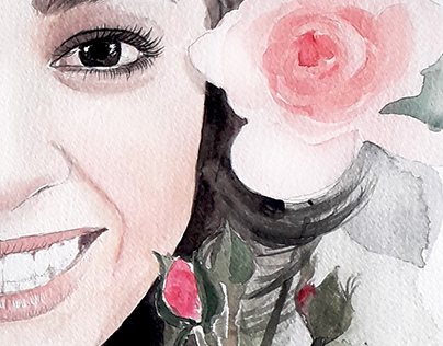 Watercolor portrait- Illustrator Hosana Cristina