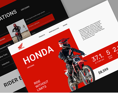 E-commerce | Landing page of Enduro bike by Honda