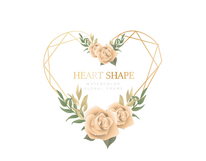 Heart shape floral frame