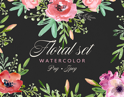 Floral set. Watercolor