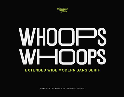 Whoops Extended Wide Modern Typeface
