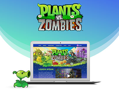Landing Page for Plants vs Zombies Game