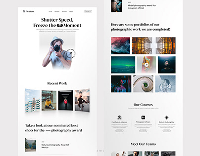 PicsNow - Photography Website / Landing Page