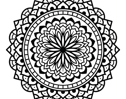 Black & White Floral vector mandala design