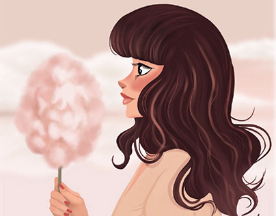 Cotton candy girl | Digital painting